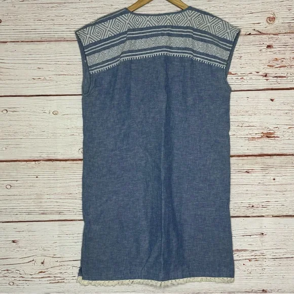 Soft Joie Natali Shift Dress in Chambray/Porcelain Sz S - Picture 8 of 11
